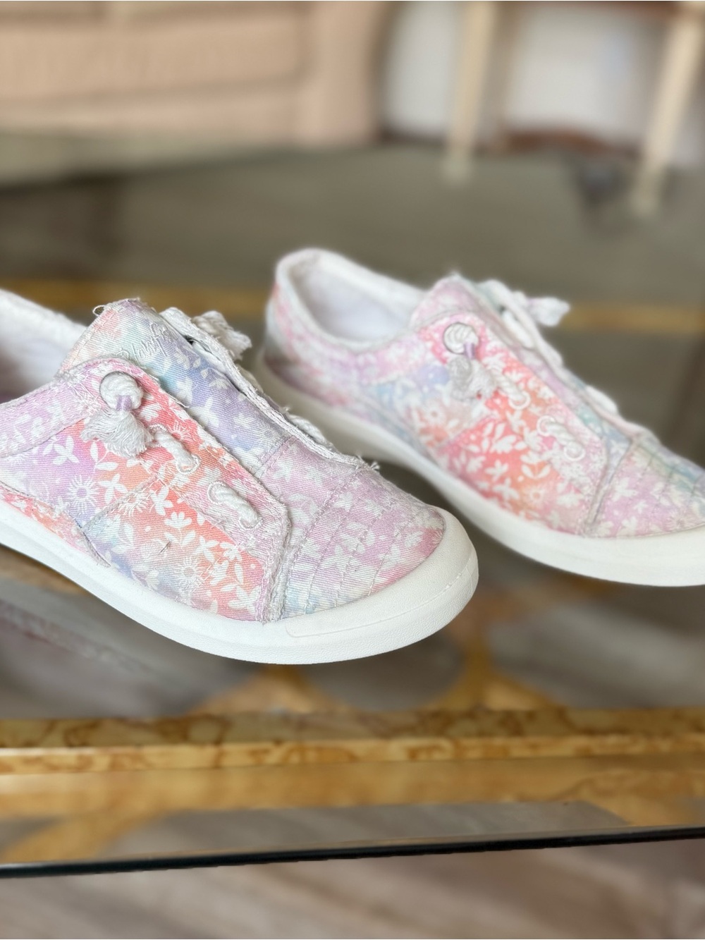 Blowfish Malibu Kids Pastel Floral Slip-On Sneakers - Pink & Lavender